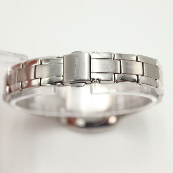 Kenneth Cole Slim Womens Silver Tone 28mm Watch 6" Stainless Steel w New Battery - Picture 11 of 12